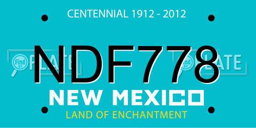 NDF778 New Mexico License Plate