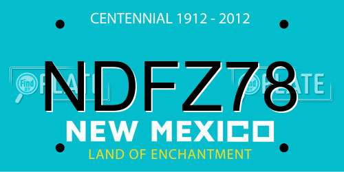 NDFZ78 New Mexico License Plate