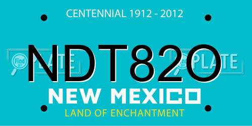 NDT82O New Mexico License Plate