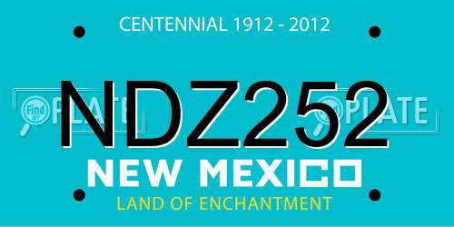 NDZ252 New Mexico License Plate
