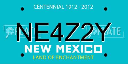 NE4Z2Y New Mexico License Plate