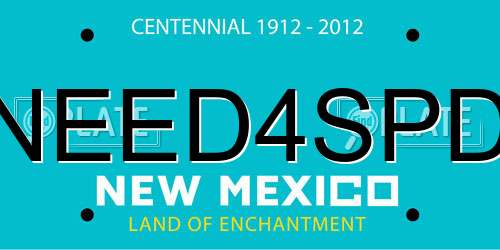 NEED4SPD New Mexico License Plate
