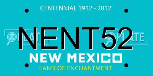 NENT52 New Mexico License Plate