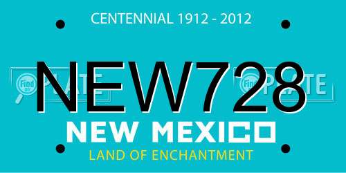 NEW728 New Mexico License Plate