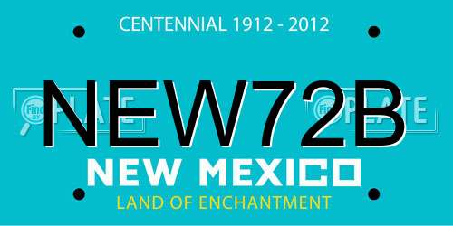 NEW72B New Mexico License Plate