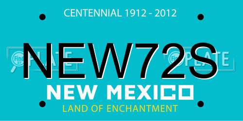NEW72S New Mexico License Plate