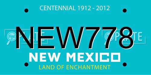 NEW778 New Mexico License Plate