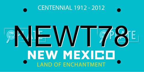 NEWT78 New Mexico License Plate