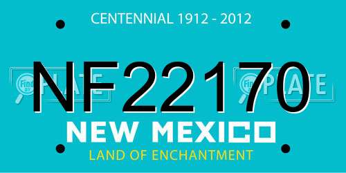 NF22170 New Mexico License Plate