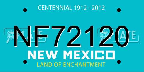 NF72120 New Mexico License Plate