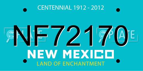 NF72170 New Mexico License Plate