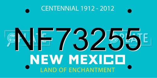 NF73255 New Mexico License Plate