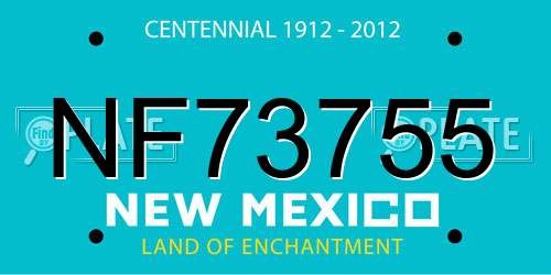 NF73755 New Mexico License Plate