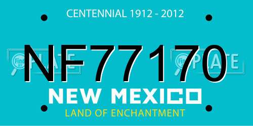 NF77170 New Mexico License Plate