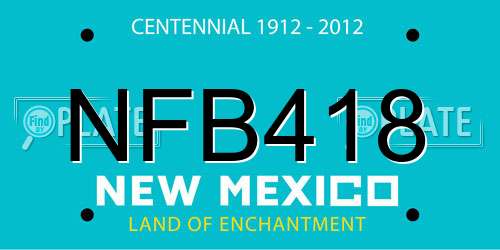 NFB418 New Mexico License Plate