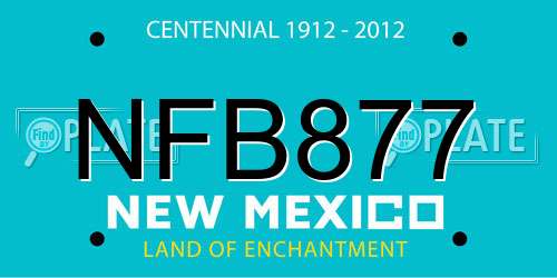 NFB877 New Mexico License Plate