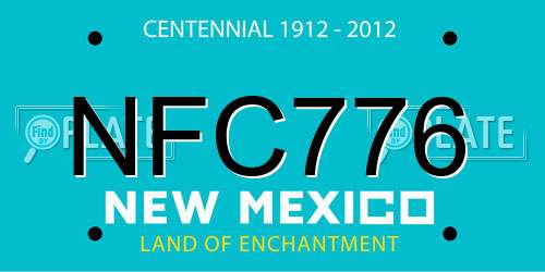 NFC776 New Mexico License Plate