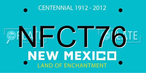 NFCT76 New Mexico License Plate