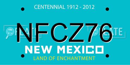 NFCZ76 New Mexico License Plate