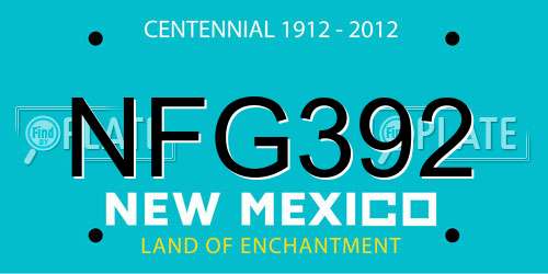 NFG392 New Mexico License Plate