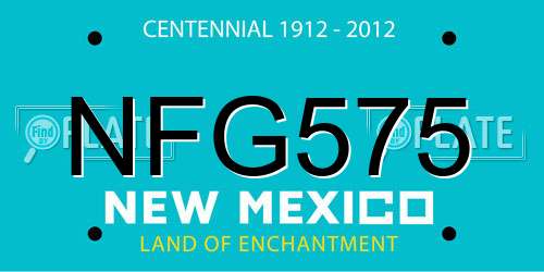 NFG575 New Mexico License Plate
