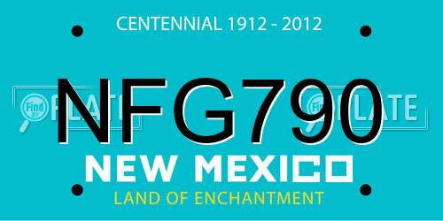 NFG790 New Mexico License Plate