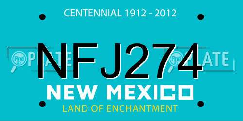 NFJ274 New Mexico License Plate