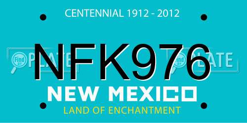 NFK976 New Mexico License Plate