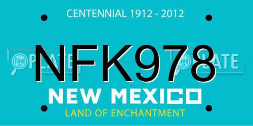 NFK978 New Mexico License Plate