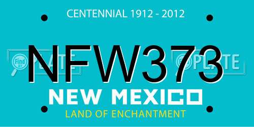 NFW373 New Mexico License Plate
