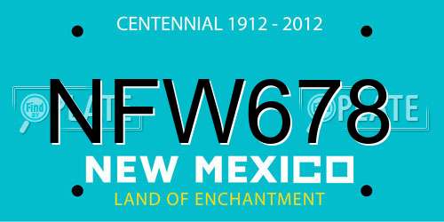 NFW678 New Mexico License Plate