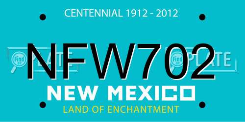 NFW702 New Mexico License Plate