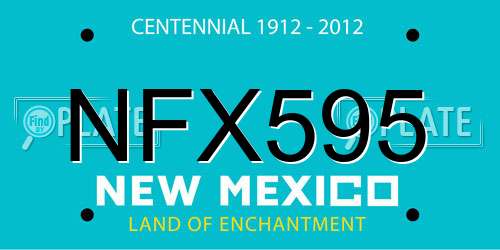 NFX595 New Mexico License Plate
