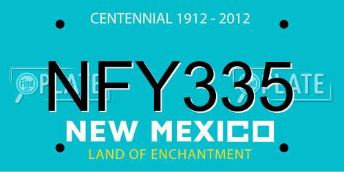 NFY335 New Mexico License Plate