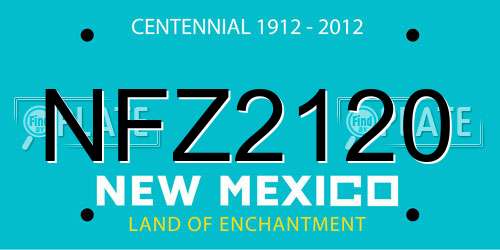 NFZ2120 New Mexico License Plate