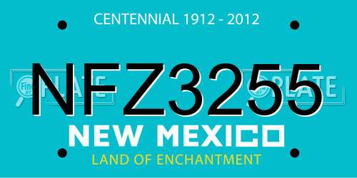 NFZ3255 New Mexico License Plate