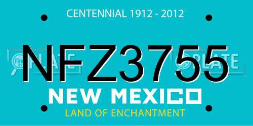 NFZ3755 New Mexico License Plate