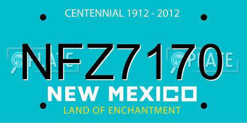 NFZ7170 New Mexico License Plate