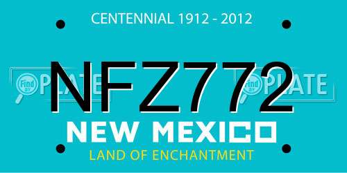 NFZ772 New Mexico License Plate