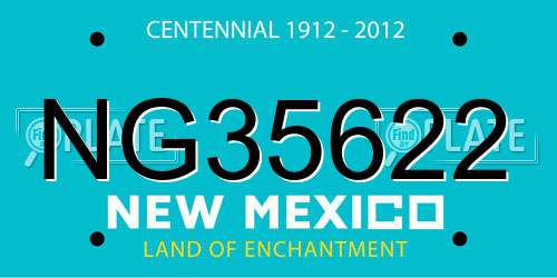 NG35622 New Mexico License Plate