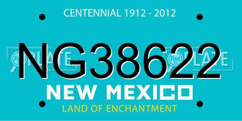 NG38622 New Mexico License Plate