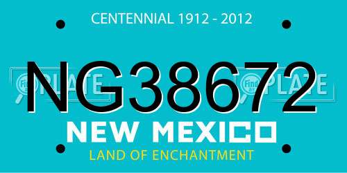 NG38672 New Mexico License Plate