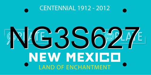 NG3S627 New Mexico License Plate