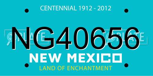 NG40656 New Mexico License Plate