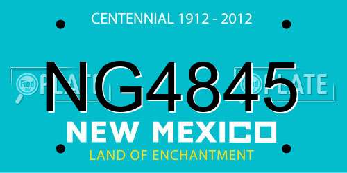 NG4845 New Mexico License Plate