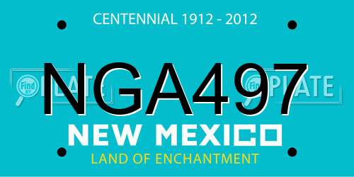 NGA497 New Mexico License Plate