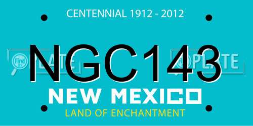 NGC143 New Mexico License Plate