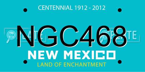 NGC468 New Mexico License Plate