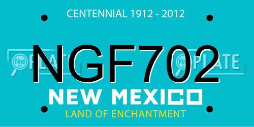 NGF702 New Mexico License Plate