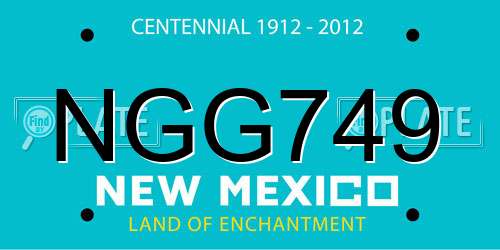 NGG749 New Mexico License Plate